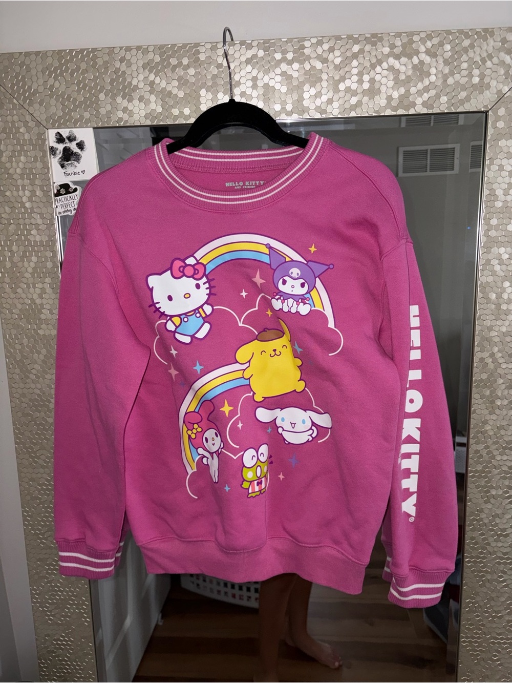 Hello Kitty Bright Pink Sanrio Characters Crewneck Sweatshirt